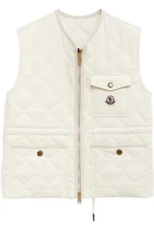 Moncler Quilted Diamond Pattern Logo Vest