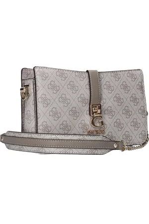 Guess Elegant Taupe Shoulder Bag Top Zip