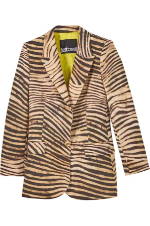 Roberto Cavalli Animalier Cady Jacket Single Button Print