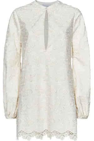 Giambattista Valli Short Dresses, female, , XS, Floral Embroidered Lace Trim Top