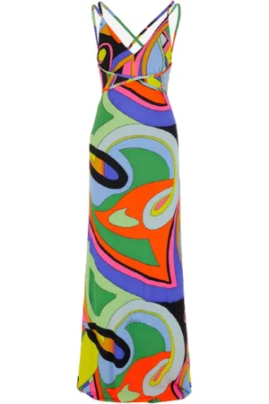 Moschino Maxi Dresses, female, , S, Multicolour Cut-Out Dress