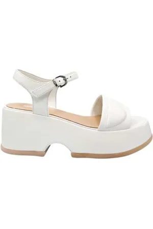 Jeannot Wedges, female, , 6 UK, Leather Sandals with Buckle Closure
