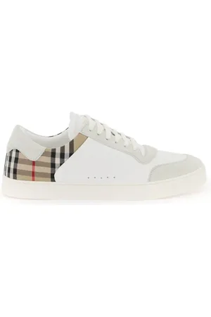 Burberry Sneakers, male, , 9 1/2 UK, Check Leather Trainers