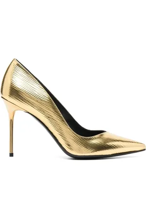 Balmain Pumps, female, , 4 UK, Gold Closed High Heel Pumps