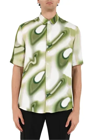 Patrizia Pepe Short Sleeve Shirts, male, , S, Loose fit viscose patterned shirt