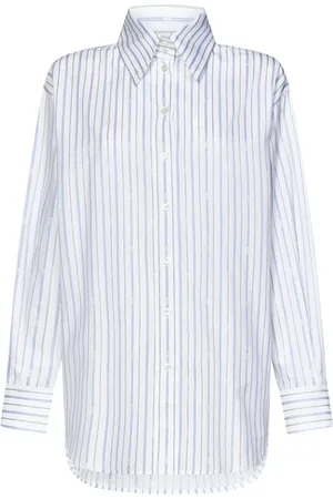 Alexander McQueen Shirts, female, , XS, Skull Motif Striped Cotton Shirt