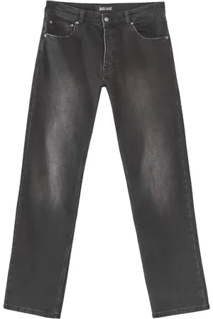 Roberto Cavalli Straight Jeans, male, , W33, Regular Jeans in Nero 10,5oz