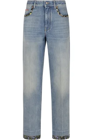 VALENTINO Straight Jeans, female, , W27, Denim Trousers Solid Medium