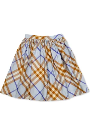 Burberry Skirts, unisex, , 12 Y, Silk Skirt with Check Pattern