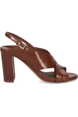 ROBERTO DEL CARLO Leather Crossed Bands Sandals