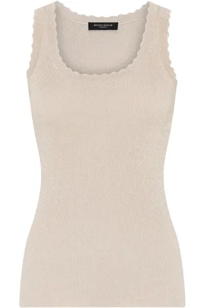 Bruuns Bazaar Sleeveless Tops, female, , L, Anemonesbbwela Knit Top Sand With Lurex