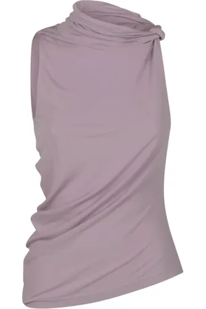 Courrèges Sleeveless Tops, female, , S, Draped Crepe Jersey Top