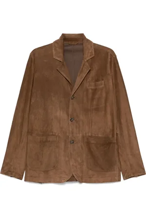 BARBA Blazers, male, , XL, Suede Jacket with 3 Buttons