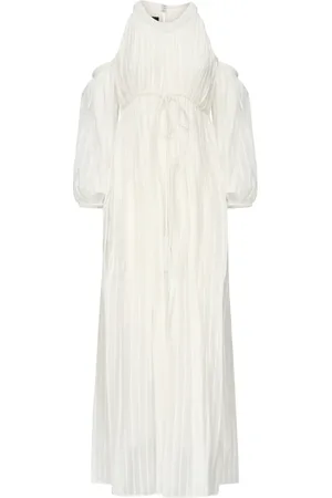 Pinko Midi Dresses, female, , XS, Striped Georgette Dress with Wide Sleeves