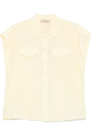 Twin-Set Cream Silk Blend Shirt Chic Style