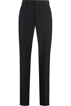 Givenchy Straight Trousers, male, , L, Tailored Wool Trousers with Logo Trim