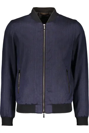 MOORER Bomber Jackets, male, , 3XL, Technical Fabric Bomber Jacket with Ribbed Knit