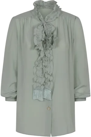 VALENTINO Ruffled Bow Silk Shirt