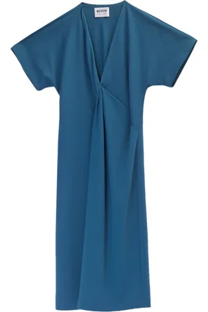 Moschino Midi Dresses, female, , S, Short Sleeve Dress with V-Neck