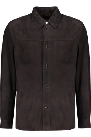 MOORER Leather Jackets, male, , M, Leather Shirt with Two Front Pockets