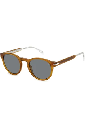 DB EYEWEAR BY DAVID BECKHAM Yellow Horn/Grey Sunglasses