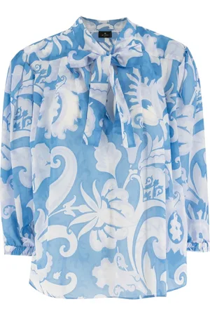 Etro Blouses, female, , XS, Paisley Print Cotton Shirt with Bow