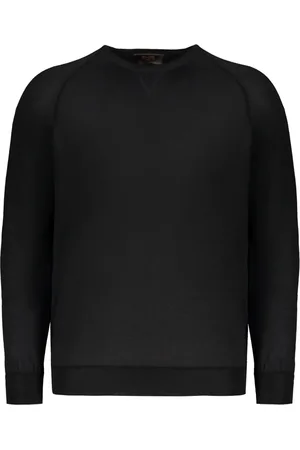 MOORER Round-neck Knitwear, male, , 2XL, Ribbed Wool Blend T-shirt with Silk
