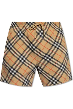 Burberry Check Printed Drawstring Swim Shorts