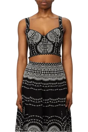 CHARO RUIZ IBIZA Sleeveless Tops, female, , M, Elegant Embroidered Top Set