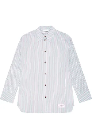 Ganni Shirts, female, , XS, Striped Long Sleeve Button Shirt