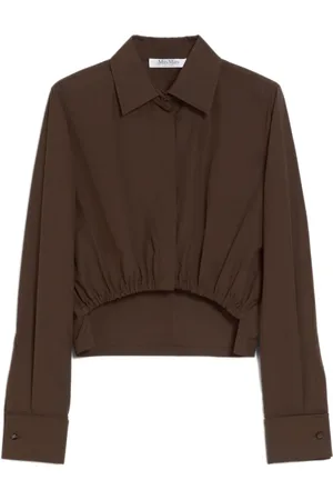 Max Mara Shirts, female, , XS, Cropped Cotton Poplin Shirt