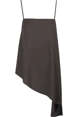 LIVIANA CONTI Asymmetric Poplin Top with Thin Straps