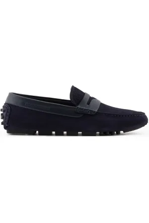 Emporio Armani Loafers, male, , 10 UK, Navy Driver Shoes