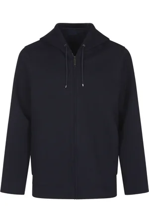 VALENTINO Zip-throughs, male, , L, Wool Cashmere Hooded Sweatshirt