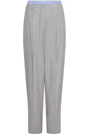 MARELLA Tapered Trousers, female, , 2XS, Grey Linen Stretch Trousers