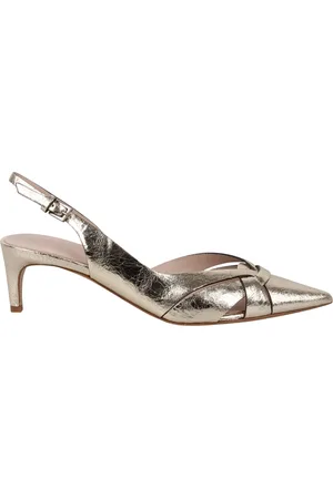 ROBERTO DEL CARLO Pumps, female, , 4 1/2 UK, Cracked Leather Stiletto Heel Slingback Shoe