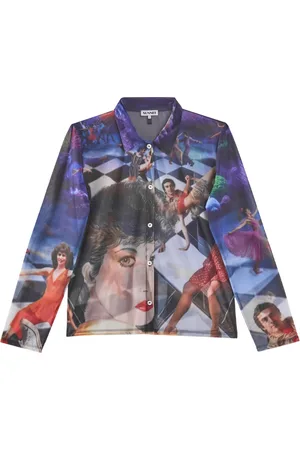 SUNNEI Casual Shirts, male, , XS, Graphic Print Sheer Organza Shirt