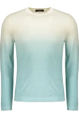 MOORER Ribbed Wool Blend T-shirt with Faded Dye