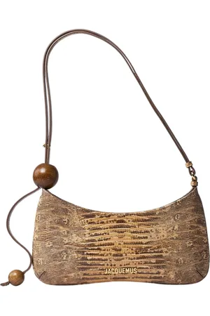 Jacquemus Shoulder Bags, female, , ONE SIZE, Snake-Embossed Perle Shoulder Bag