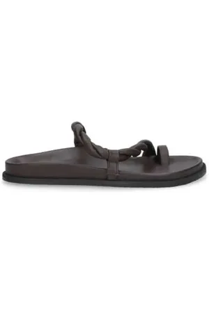 Elena Iachi Flat Sandals, female, , 7 UK, Leather Woven Flat Sandal