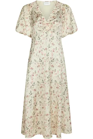Neo Noir Midi Dresses, female, , S, Elegant Flower Print Dress