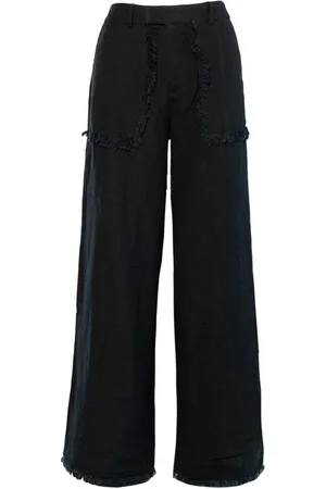 Hest HÉST, Wide Trousers, female, , L, Linen Trousers with Elastic Waist