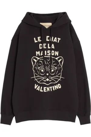 VALENTINO Hoodies, male, , M, Loose Fit Hoodie with Ribbed Hem