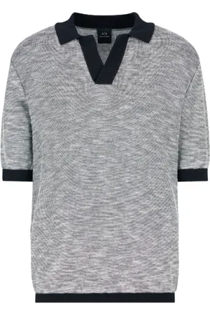 Armani Exchange Polo Shirts, male, , XS, Short Sleeve Polo Shirt Blue White