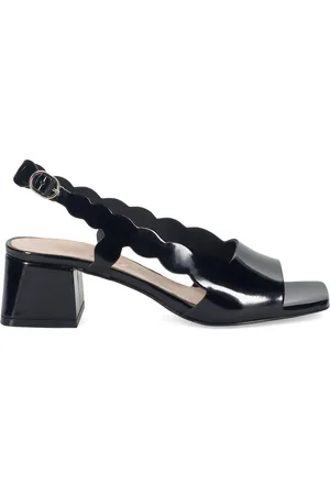 SANGIORGIO Leather Block Heel Sandals
