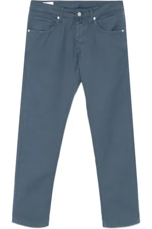 Incotex Straight Trousers, male, , W34, Logo Patch Slim Fit Jeans