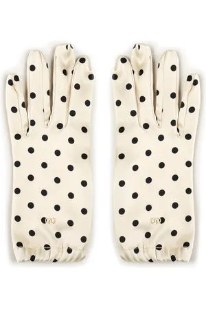 VALENTINO GARAVANI Gloves, female, , 8 IN, Ruffled Trim Gloves with Metal Logo