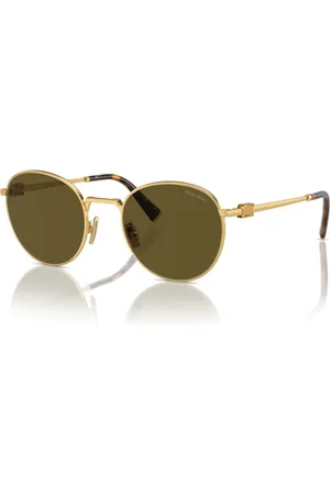 Miu Miu Sunglasses, female, , 50 MM, Gold/Dark Brown Sunglasses