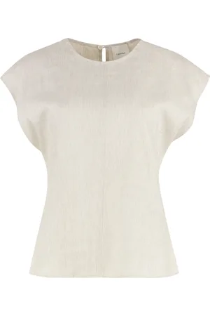 Calvin Klein Key-hole Linen Blouse