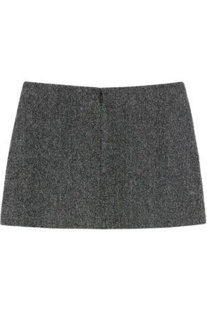 Pinko Grey Tweed A-line Mini Skirt